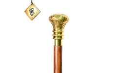 Antique Brass & Wood Cane – Walking Stick with Beautifully Carved Knob Handle…
