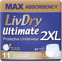 LivDry Ultimate XXL Adult Incontinence Underwear XX-Large -11 Ct