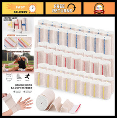 48Pcs Elastic Compression Bandage Wraps – 2″ 3″ 4″ Stretchable for Legs, Knees,