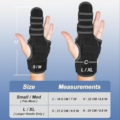 Finger Splint: Support the Middle, Index, little or Ring Finger S-M (Left Hand)
