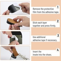 Adjustable Heel Lifts, 1 Pair, 4 Layers, Medium, Beige, Shoe Lifts