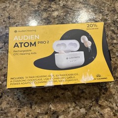 Audien ATOM PRO 2 Wireless Rechargeable OTC Hearing Aid, Premium Comfort XP2-29