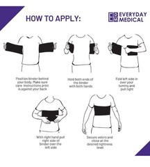 Everyday Medical Broken Rib Brace for Men & Women Size XL (Pack of 1), Black