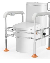 SPECILITE Heavy Duty Toilet Safety Rails Adjustable Foldable LED Handles 665lb