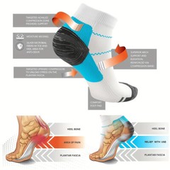 1/2/3Pairs Ankle Compression Socks Brace Support Plantar Fasciitis for Men Women