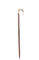 36 Inch Handcrafted Brass Elephant Head Brown Wooden Walking Cane Stick Men