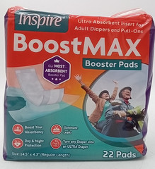 Inspire Incontinence Booster Pads Super Absorbent 22 ct. NIP