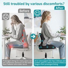 Ergonomic Seat Cushion,Office Chair Cushion with Lumbar Support Pillow,Car Or…