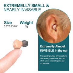 1 Pair Rechargeable Hearing Aids Mini Hearing Amplifier L+R w/ Charger Case