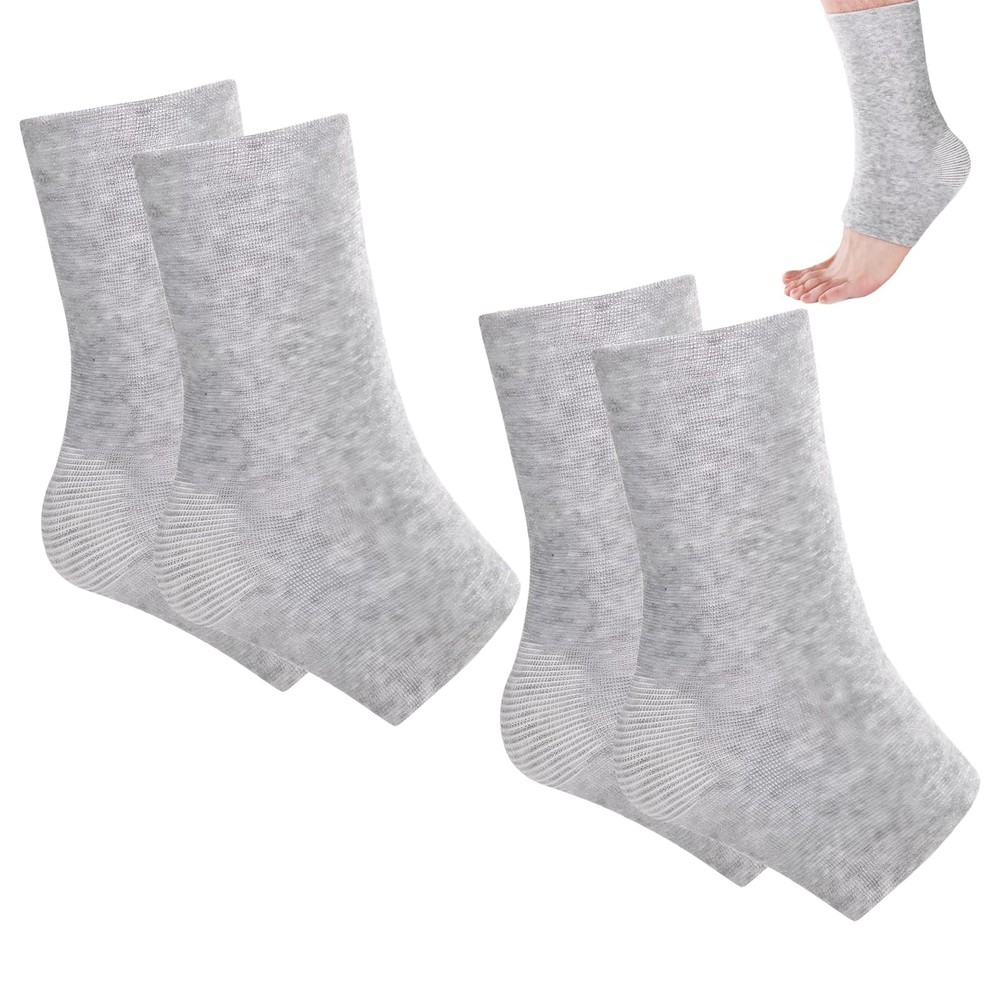 2 Pairs Bamboo Compression Socks, Soft Bamboo Foot Ankle Sleeves, Suitable fo…