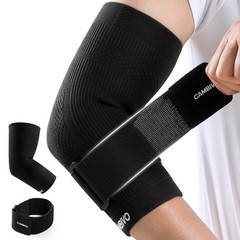 CAMBIVO Tennis Elbow Brace with Adjustable Strap, 1 Pack, Black, Large, Black