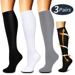 3x Full Toe Compression Socks Diabetic High Support Socks For Circulatory 5-16