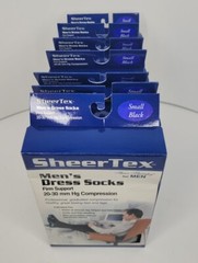 Men’s Compression Dress Socks Small Black, Firm Support 20-30mm Hg Lot Of 7