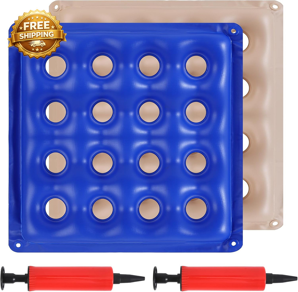 2 Pack Inflatable Seat Cushion Pressure Relief Waffle Cushion for Long Sitting