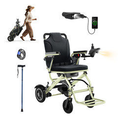 33lb Lightweight Electric Wheelchairs for Adults, 20 Mi & 360W Dual Motor, Cyan