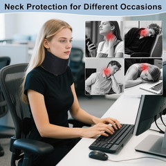 Cervical Neck Brace for Neck Pain, Ice Silk Lightweight Neck Pillow for Office &