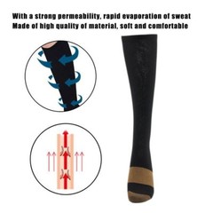 1-5 Pairs Copper Compression Socks 20-30mmHg Graduated Support Mens Womens S-XXL