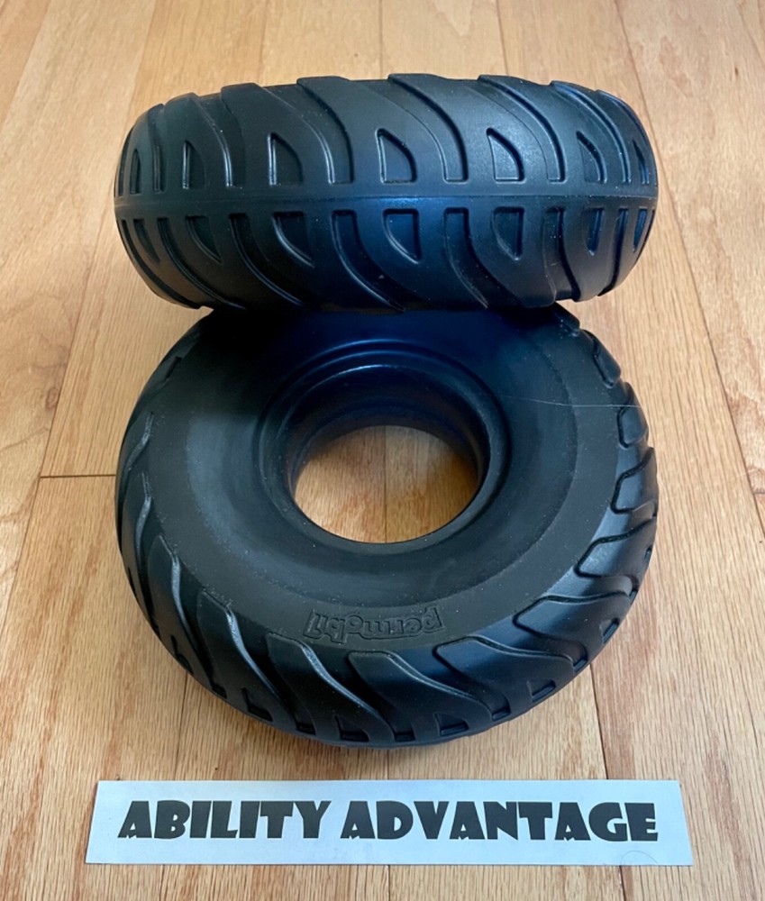 NEW: 2 PERMOBIL AGGRESSIVE SOLID CASTER TIRES for F3, F5, M5 210×65 (2.50-3).