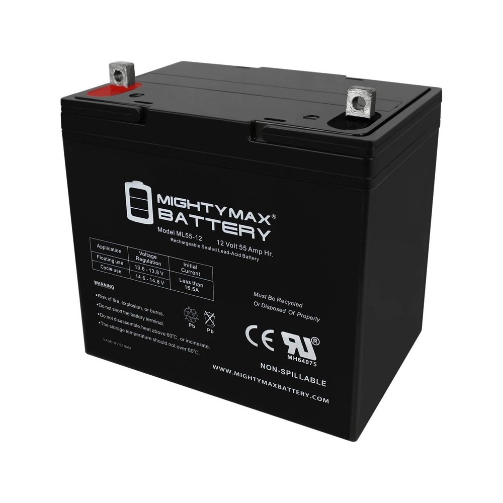 ML55-12 – 12 Volt 55 AH, Nut and Bolt (NB) Terminal, Rechargeable SLA AGM Bat…