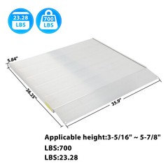 35.9″L x 36.25″W x 5.84″H Aluminum Threshold Ramp Portable Access 700LBS