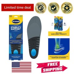 Doctor Recommended Stabilizing Insoles, Arch Support for Flat Feet, Size 8-14