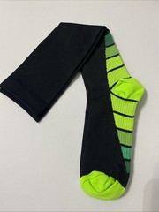 Compression Socks Size M/L Black & Green Knee Length Long