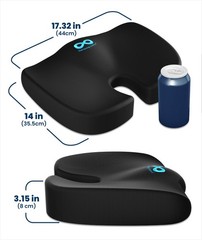 Ergonomic Memory Foam Seat Cushion for Office & Car – Tailbone Pain Relief, Scia