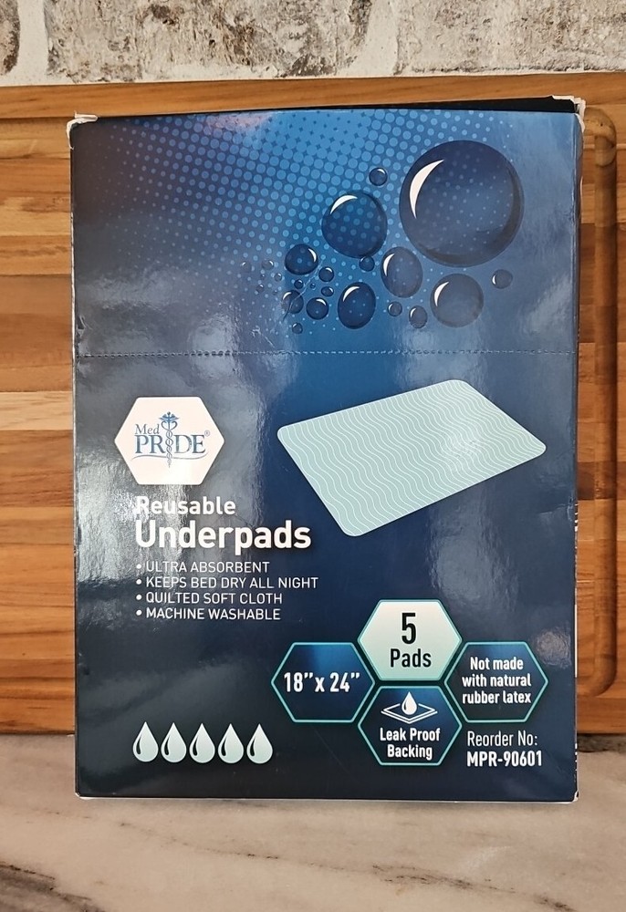 5 New Premium Washable Underpads 18″x24″ Reusable Bed Wetting Incontinence Pads