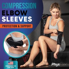 PhysFlex Elbow Brace 2 Pack for Tennis & Golfer’s Pain Large, Black