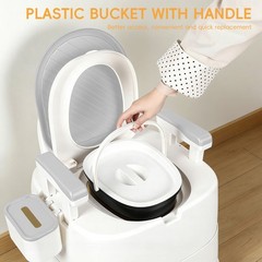 Portable Commode Chair with Removable Armrest, Bedside Commode Chair 220lbs