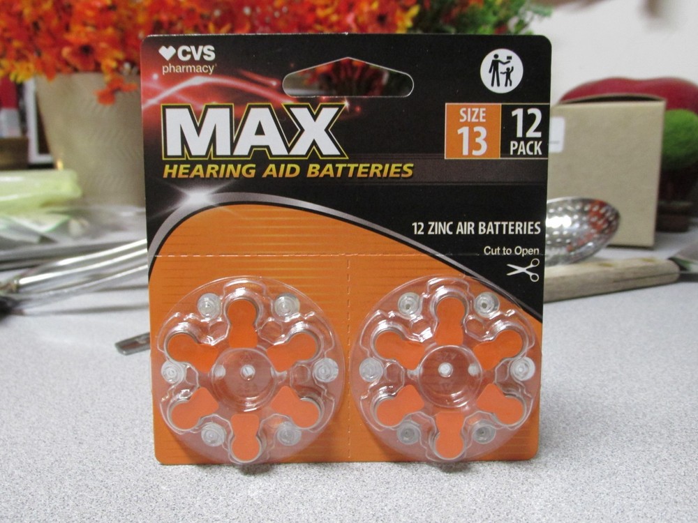 CVS Hearing Aid Zinc Air Batteries 1.45v Size 13 Pack of 12 Expiration 2028