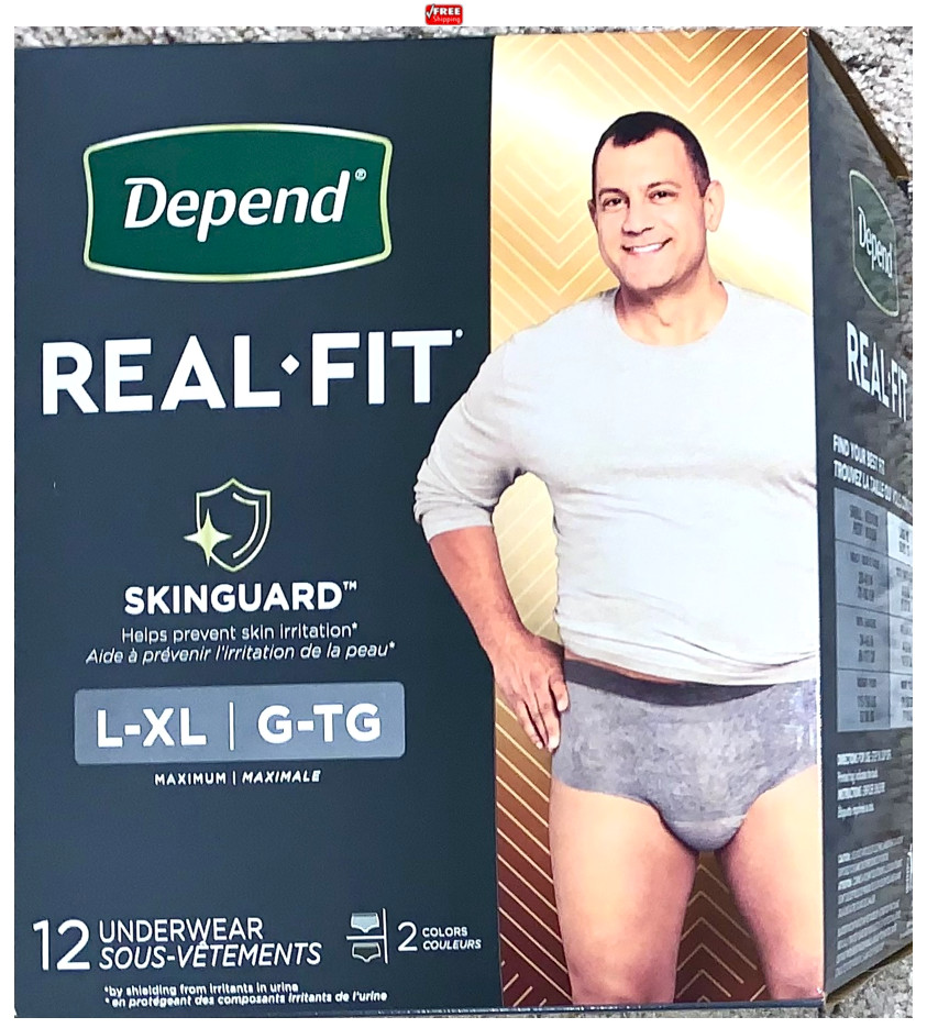 Depend Real Fit Large/Extra Large SKINGUARD Maximum Incontinence Underwear 12 Ct