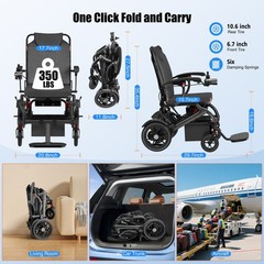 36LBS Foldable Electric Wheelchair for Adults 500W Airline Approval Carbon Style