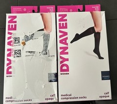 Dynaven Women Calf Medical Compression Socks 20-30mmHg Light Beige & Black Sz SS