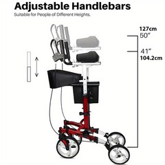Unlicon Heavy Duty Upright Walker Medical Aluminum Rollator for Seniors