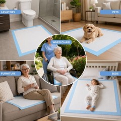 FPN 200 Disposable Underpads 24“x 24″ Pee Pad ULTRA Absorbent Bed Incontinence