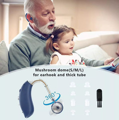 1 Pair Digital Hearing Aid Severe Loss Rechargeable BTE Ear Aids Noise Canceling
