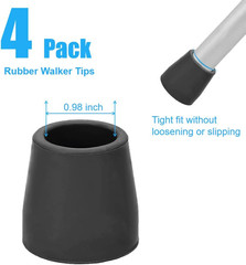 OBTANIM 4 Pack 1 Inch Replacement Rubber Cane Tips for Canes Crutch Walking Stic