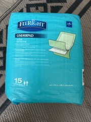 Medline FitRight Underpad 23” x 36” Comfortable Protection Unisex – 15 Pads