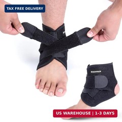 Bodyprox Ankle Support Brace, Breathable Neoprene Sleeve, Adjustable Wrap! (1 Pa