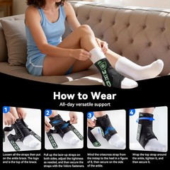 Adjustable Ankle Stabilizer with laces with Lateral Stabilizing Pads for sprains