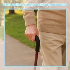 4Pcs Curved Cane Handle Grip Replacement Black Thick Foam Tubing