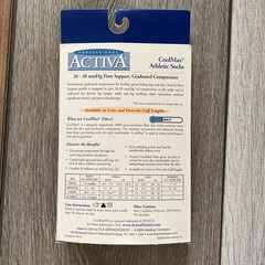 Activa CoolMax White Compression Mid Calf Athletic Socks 20-30 mmHg Small