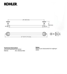 Kohler 26530-2bz 24 Grab Bar Oil Rubbed Bronze New In Box