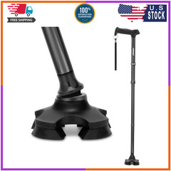 REHAND Foldable Pivot Walking Cane – Adjustable Height, Self‑Standing, Soft Grip