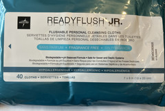 4 Pack of 40 Medline Readyflush Jr. Flushable Wipes Fragrance Free 7x8in Sealed