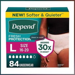 Depend Fresh Protection Bladder Leak Protection for Women – Size: L – 84 count