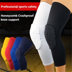 Honeycomb Pad Basketball Knee Support Leg Long Compression Sleeve Socks Brace US