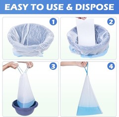 150 Pack Commode Liners with Absorbent Padsï¼Œ150 Disposable Commode Bags and 1