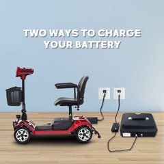 Portable 4 Wheel Mobility Scooter for Seniors 15 Mile 330 LBS ROBTWOK